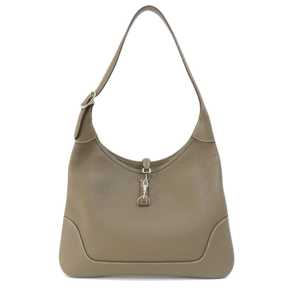 Hermes Trim 31 Etoupe Silver Hardware Shoulder Bag Taurillon